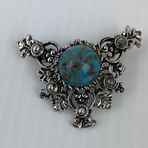 Brooch Lot Silver and Turquoise - Picture 7 of 12